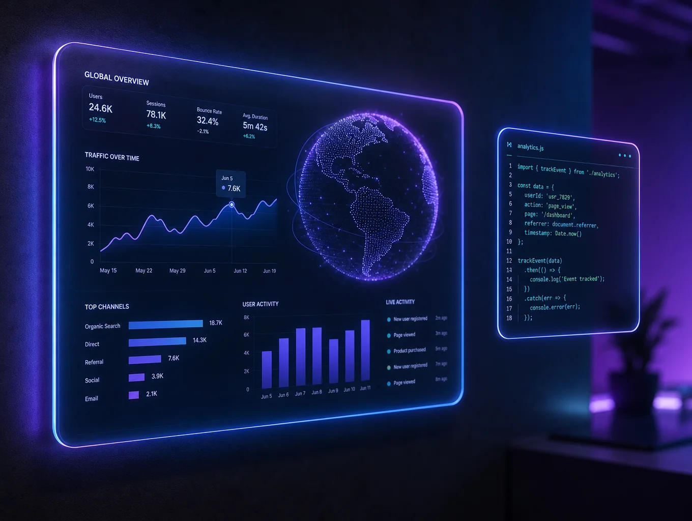 Data analytics visualization dashboard
